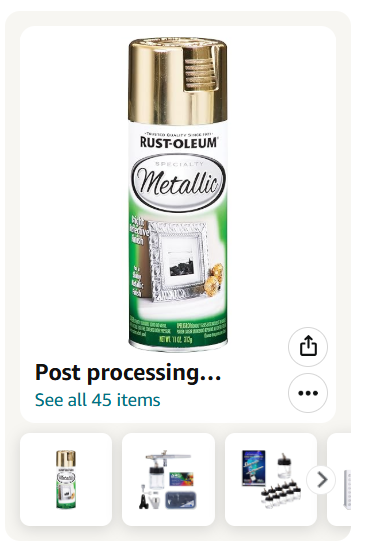 Supplies for finishing 3D prints sanding tools, paints, sealants, and other post-processing products to achieve a polished, professional look.